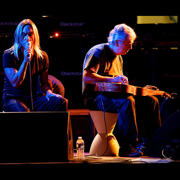 Iggy Pop and James Williamson of the Stooges perform performs at a tribute to Ron Asheton at the State Theatre in Ann Arbor Michigan in 2011